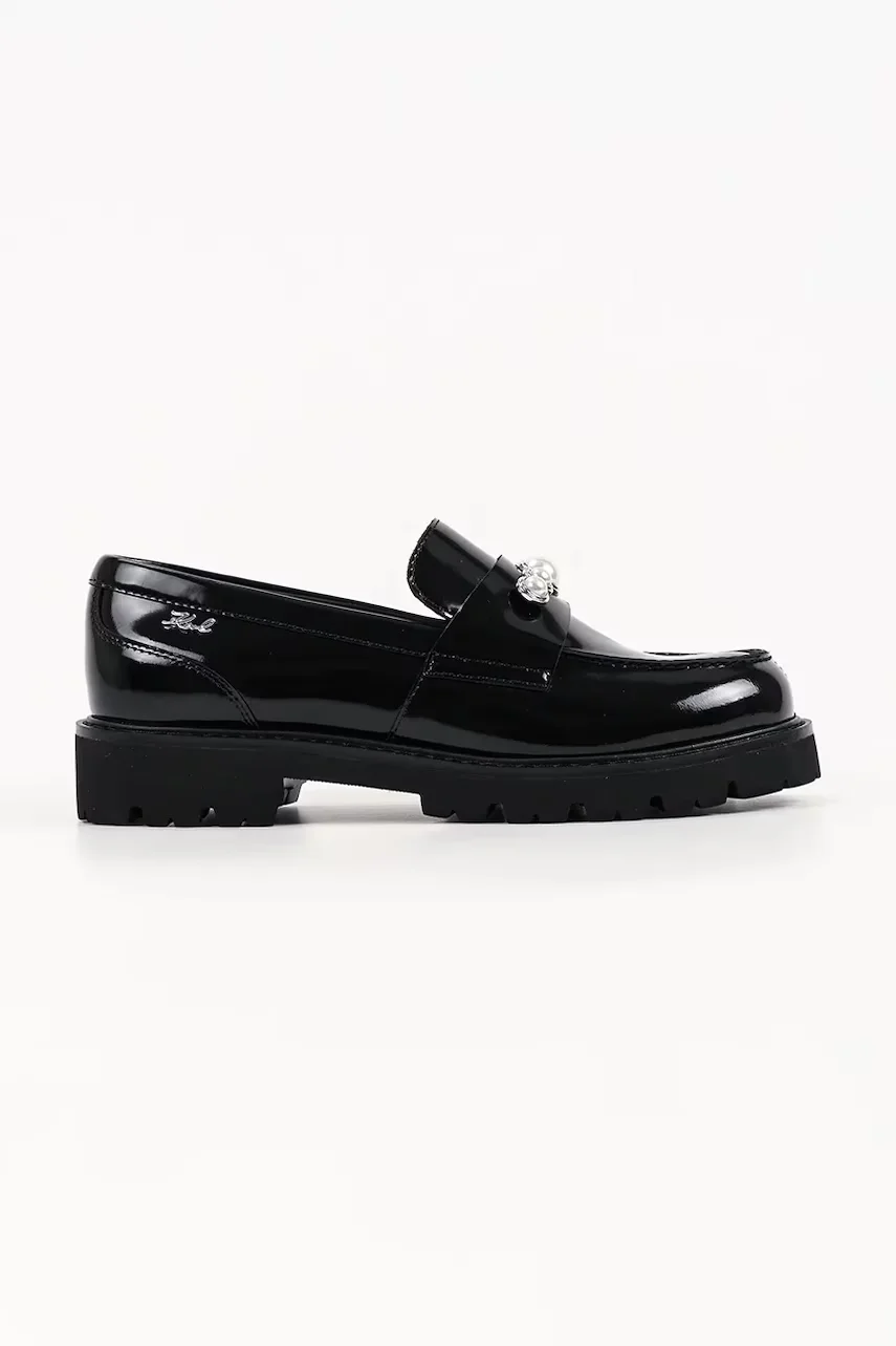 Karl Lagerfeld loafers slip-on pentru femei din piele Lowell