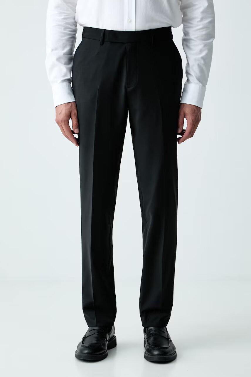 Karl Lagerfeld pantaloni de costum pentru bărbați cu lână