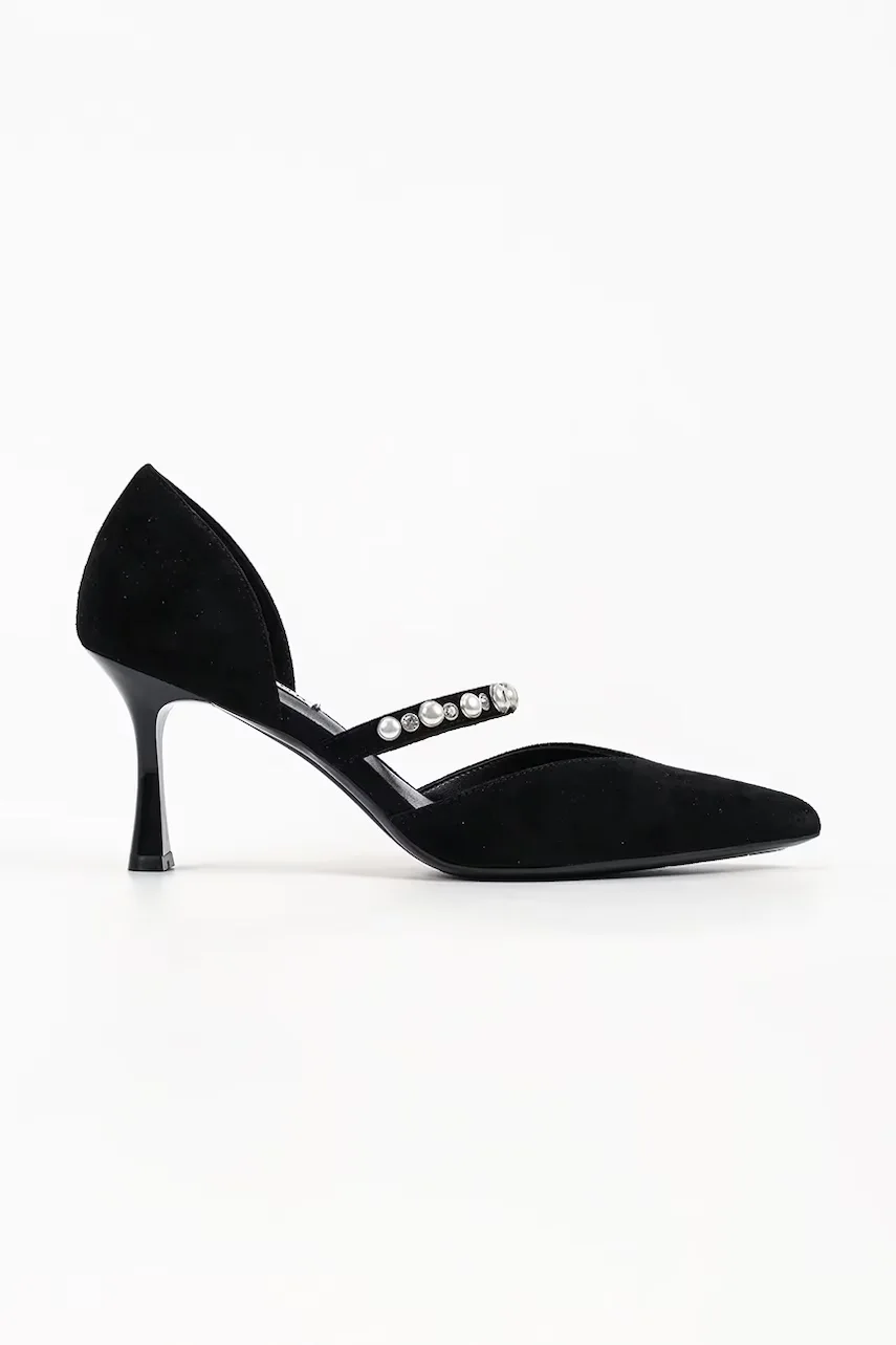Karl Lagerfeld pantofi cu toc stiletto din piele Sienna