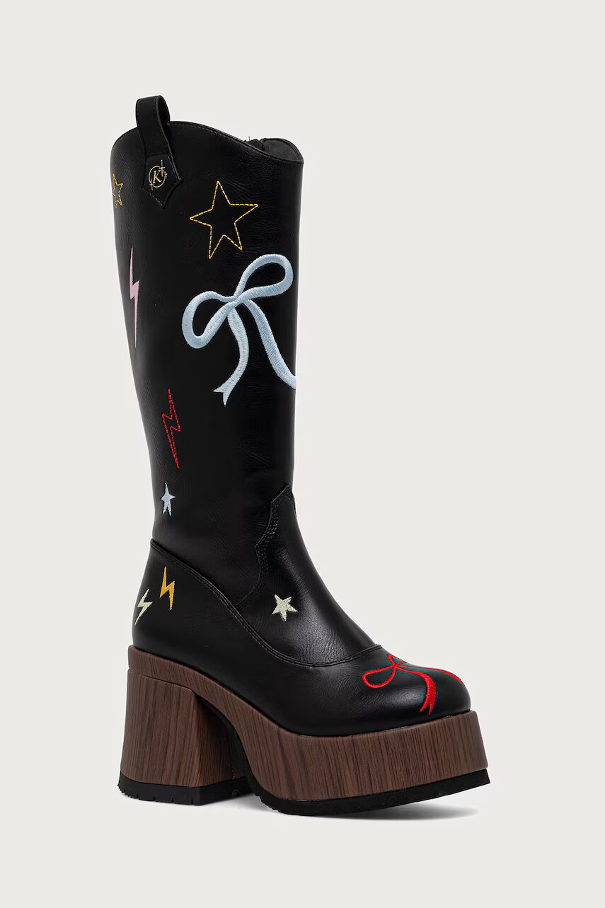 Koi Footwear cizme cu platformă pentru femei Jettison Chunky Cowboy Boots