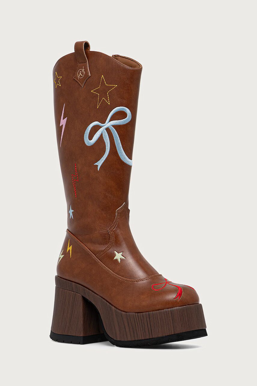 Koi Footwear cizme cu platformă pentru femei Jettison Chunky Cowboy Boots