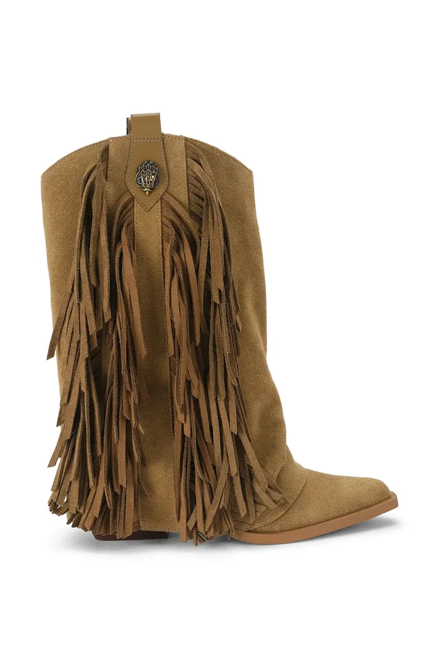 Kurt Geiger London cizme pentru femei din piele Albany Fringe Western