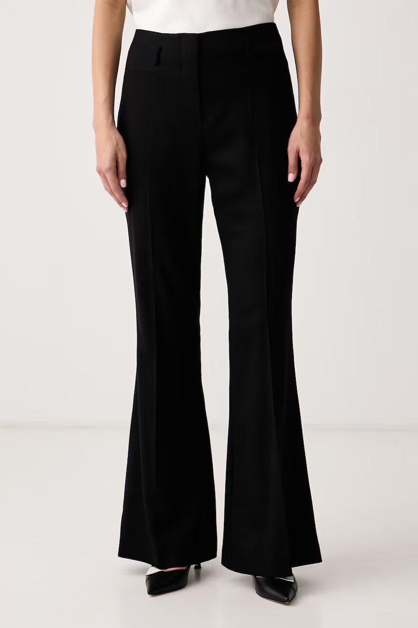 La Mania pantaloni evazați flare pentru femei din lână NOTTE