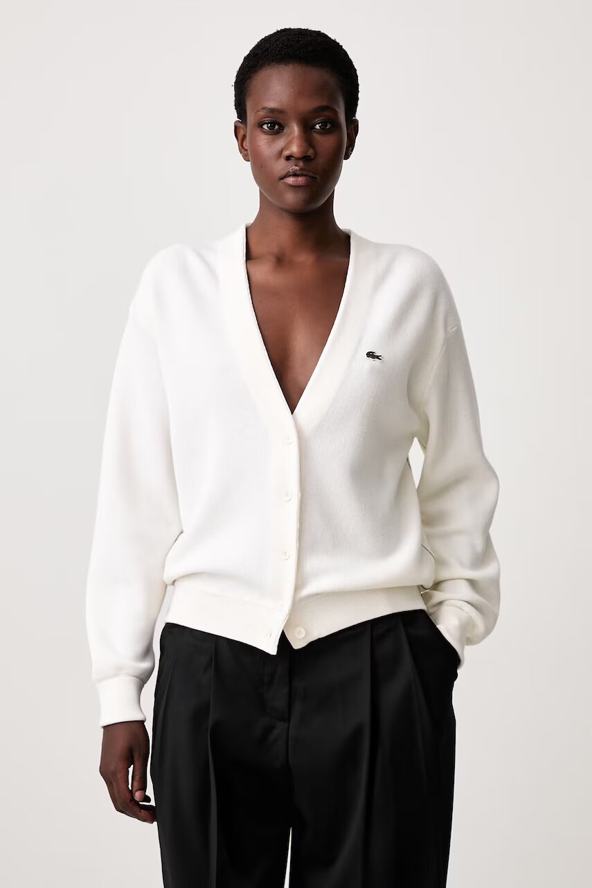 Lacoste cardigan pentru femei cu lână