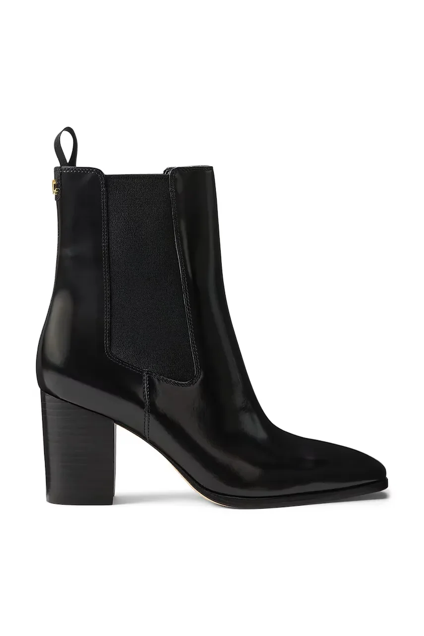 Lauren Ralph Lauren ghete scurte cu toc pentru femei din piele Rlyn Bte Hl