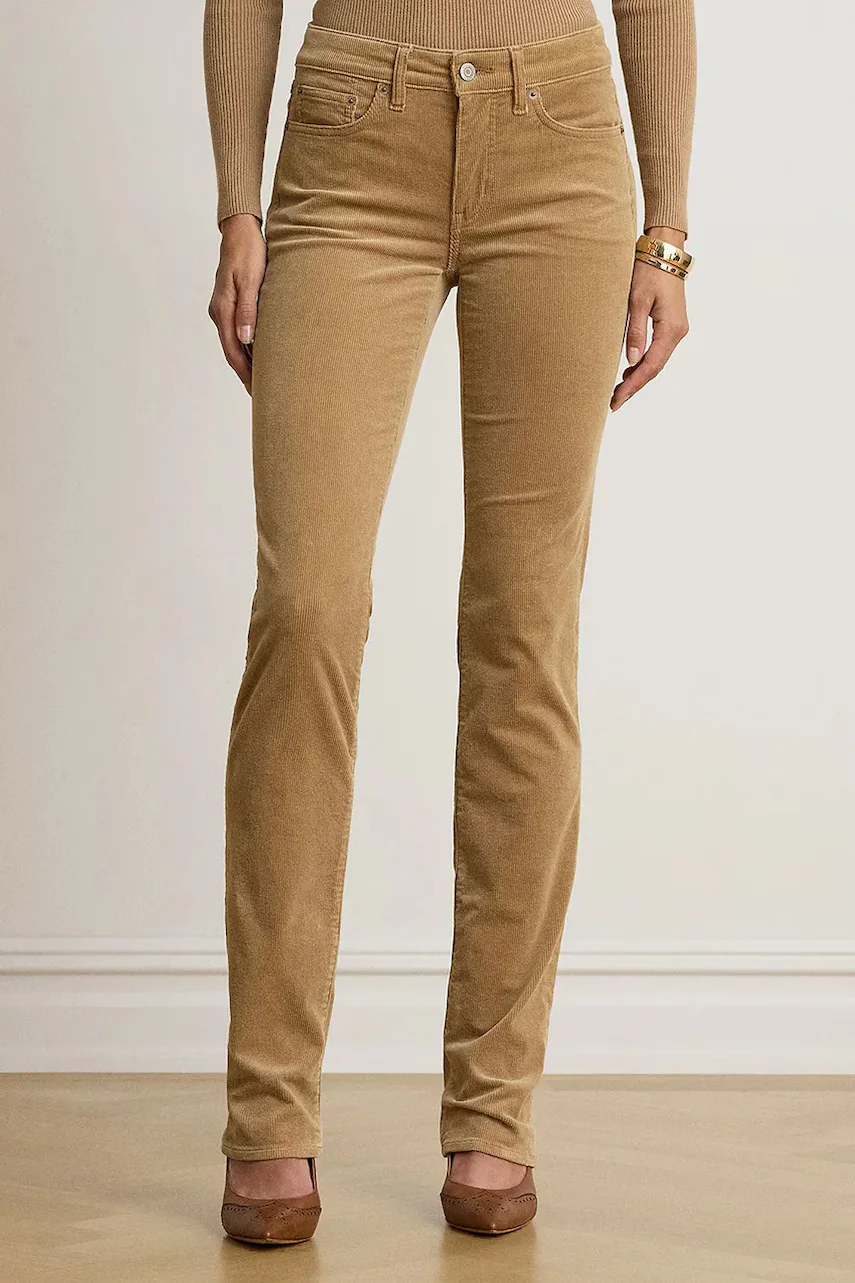 Lauren Ralph Lauren pantaloni pentru femei din catifea reiată