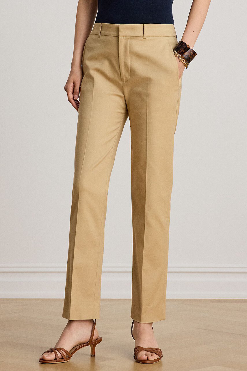 Lauren Ralph Lauren pantaloni slim fit pentru femei din bumbac cu elastan