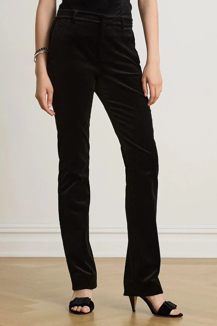 Lauren Ralph Lauren pantaloni straight pentru femei din bumbac cu elastan