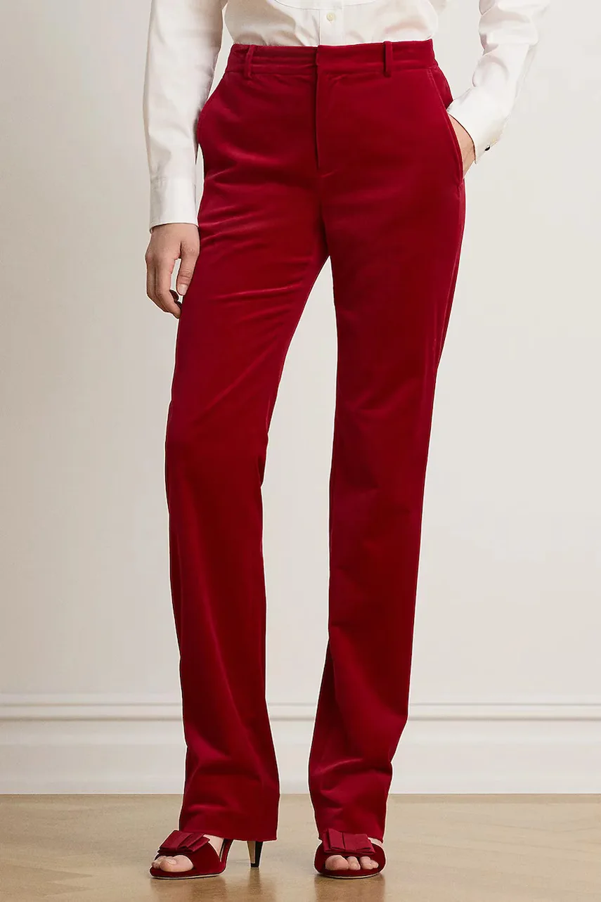 Lauren Ralph Lauren pantaloni straight pentru femei din bumbac cu elastan