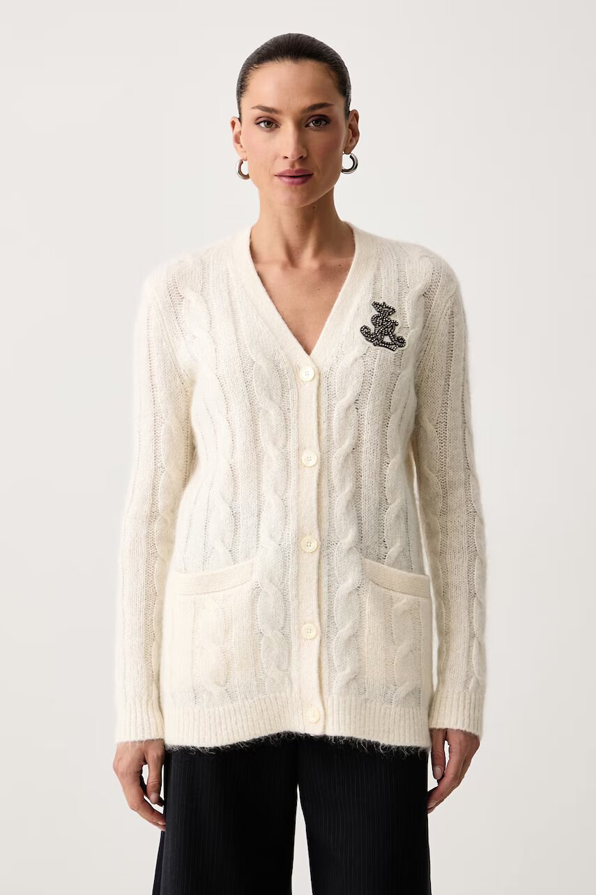 Lauren Ralph Lauren pulover cu fermoar pentru femei cu adaos de lână și mohair