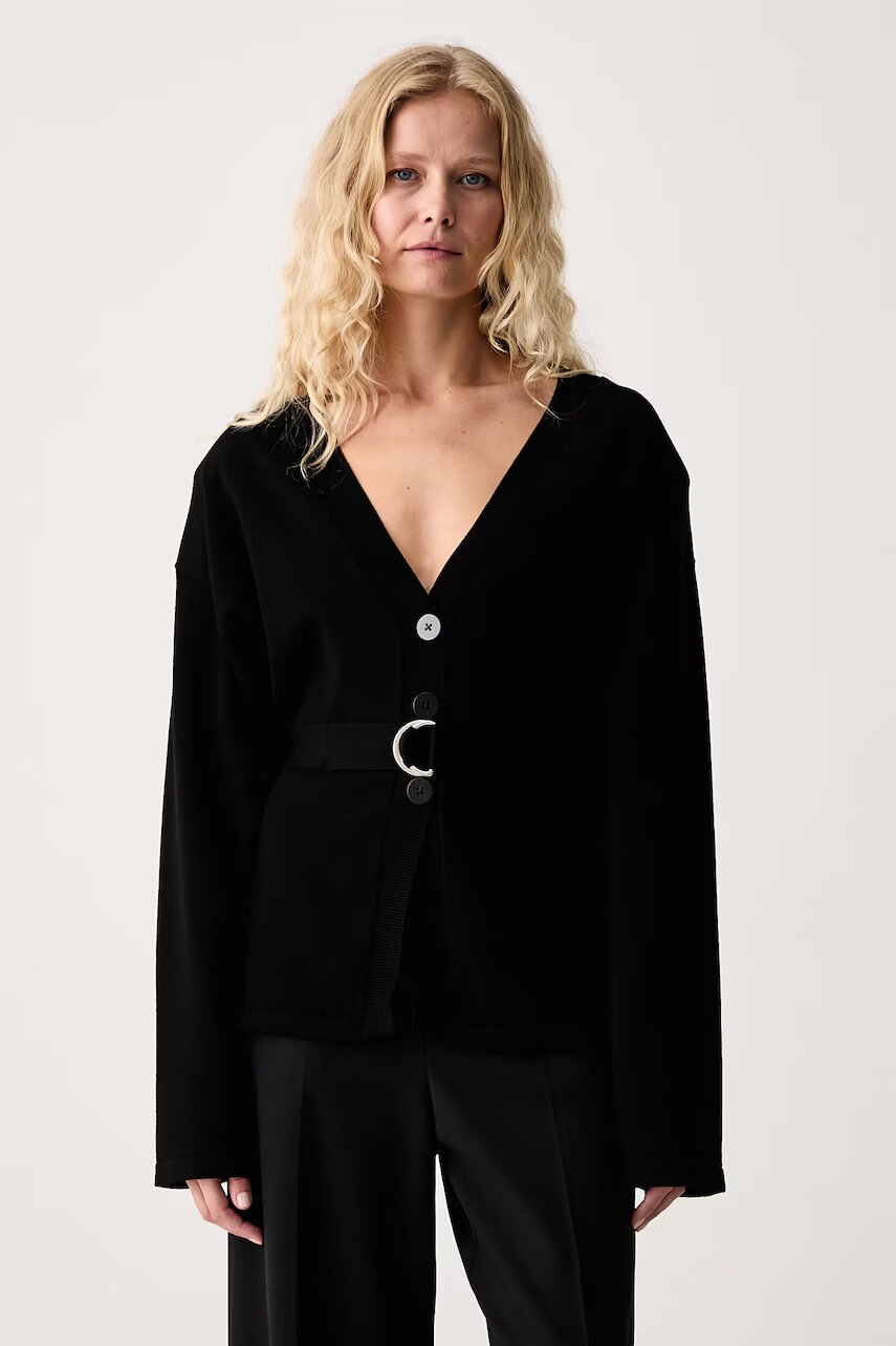 Le Privé cardigan pentru femei cu vâscoză YVETTE SWEATER NOIR