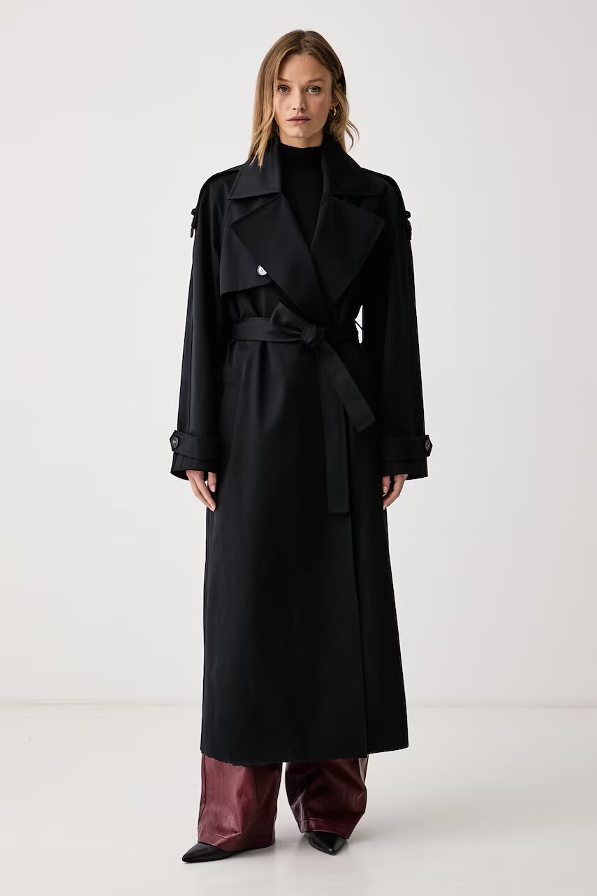 Le Privé palton pentru femei din bumbac SOLANGE COAT NOIR