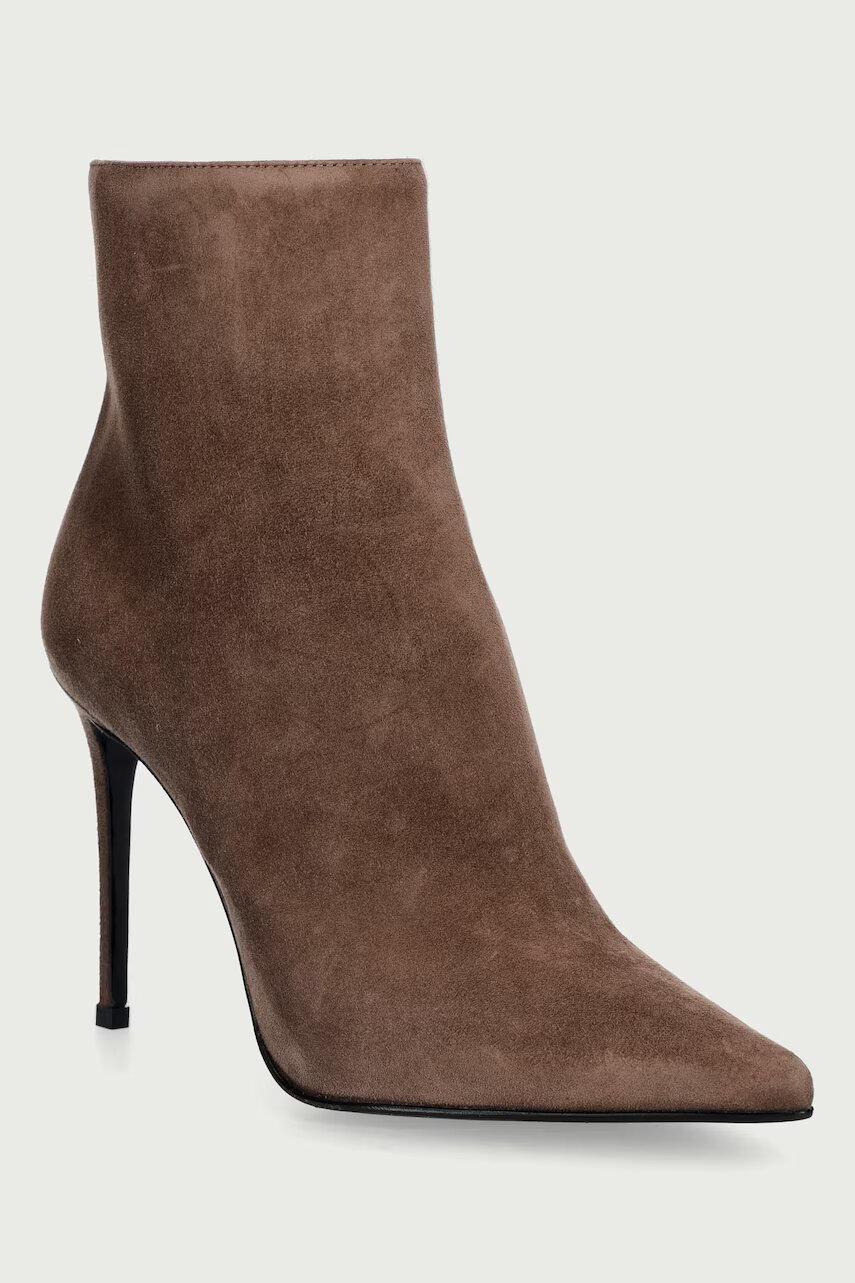 Le Silla botine cu toc cui pentru femei din piele întoarsă Stivaletto Eva