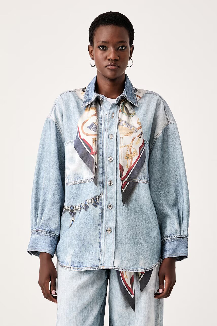 Liu Jo cămașă pentru femei din denim Selected by Gigi Hadid