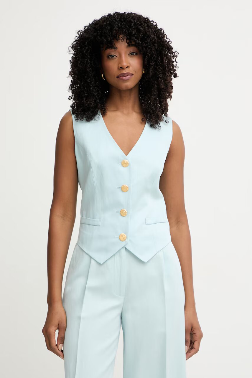 Marciano by Guess vestă cu un singur rând de nasturi pentru femei din amestec de in JANE