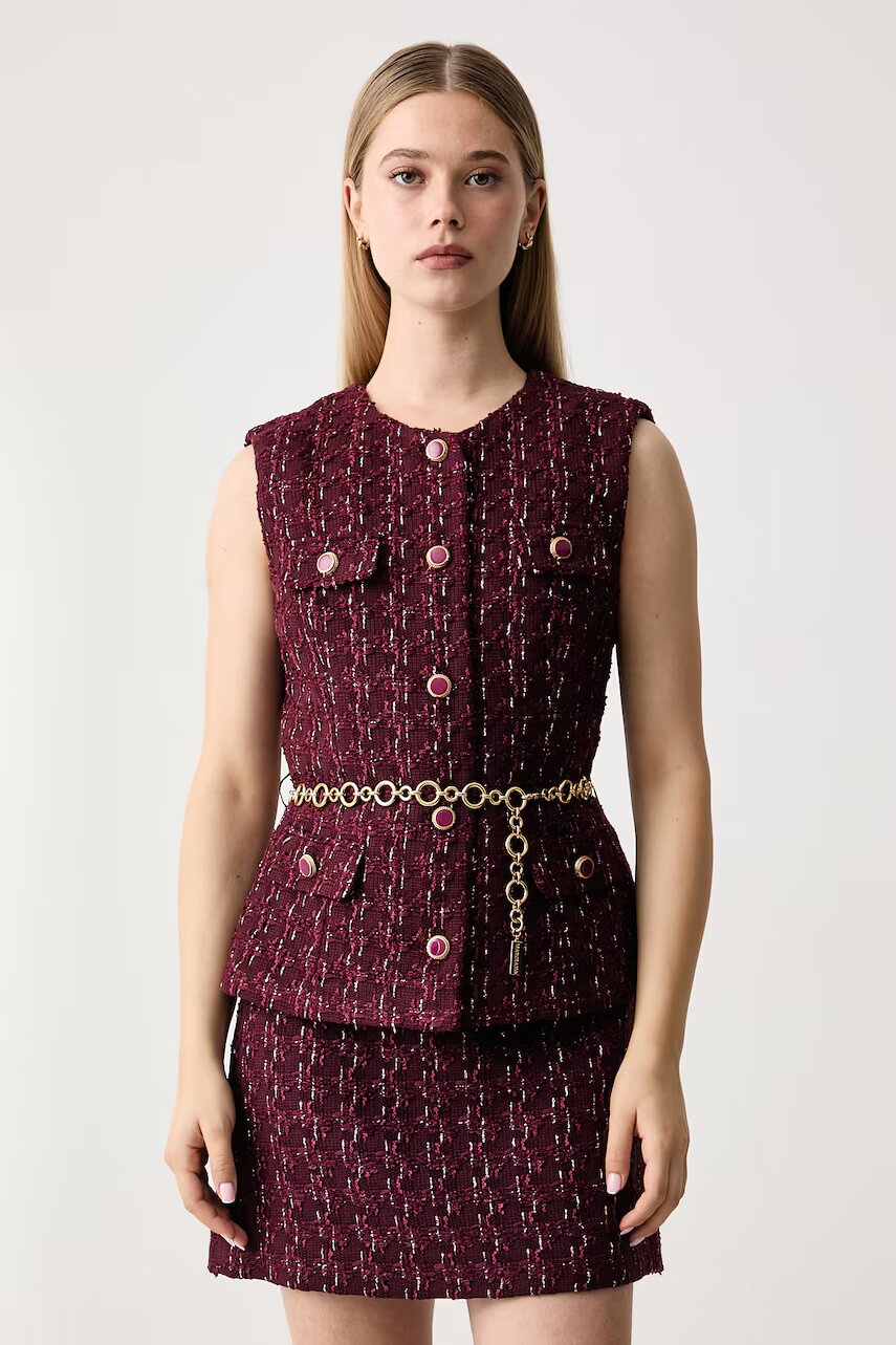 Marciano by Guess vestă pentru femei cu amestec de lână GENEVE
