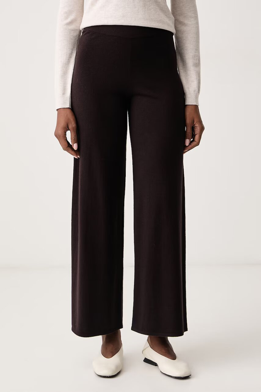Marella pantaloni wide leg pentru femei cu amestec de lână Emme by