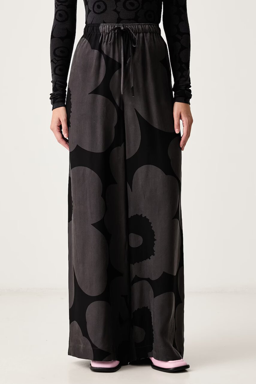Marimekko pantaloni wide leg pentru femei cu lyocell