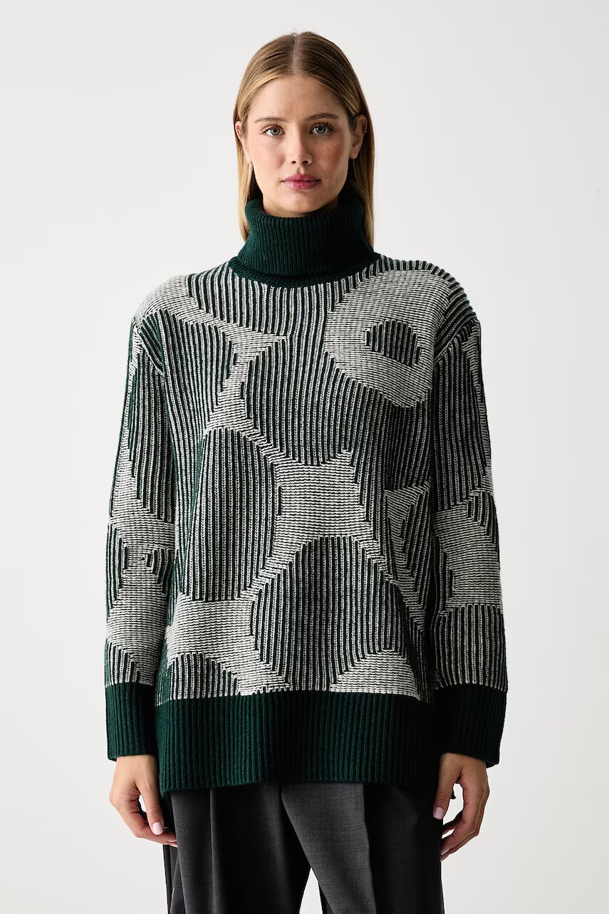 Marimekko pulover cu guler înalt pentru femei cu lână