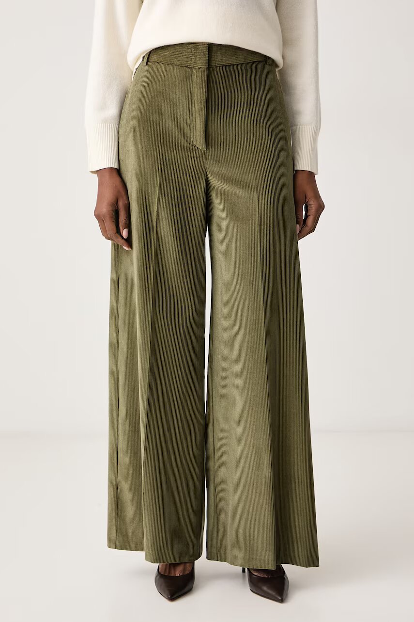 Max&Co. pantaloni wide leg pentru femei cu bumbac CANE