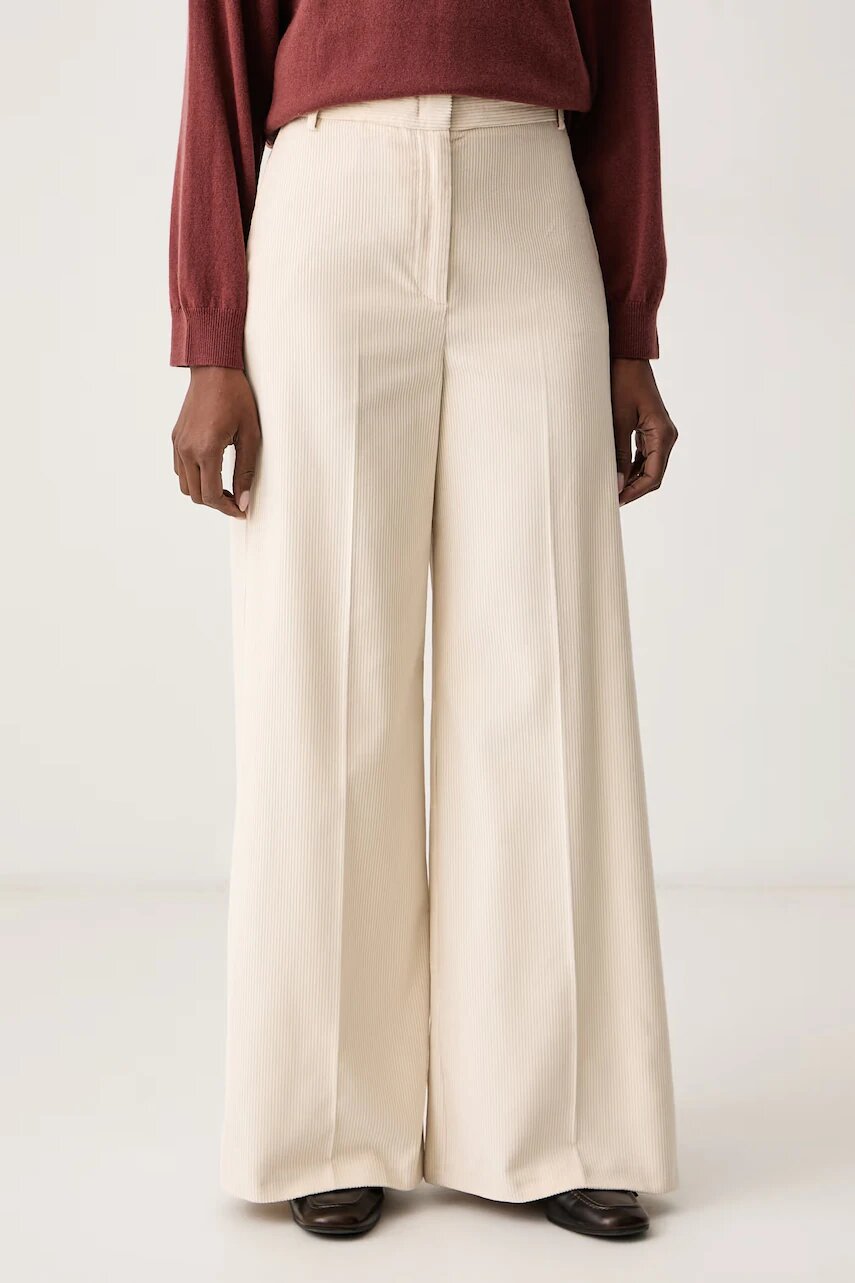 Max&Co. pantaloni wide leg pentru femei cu bumbac CANE