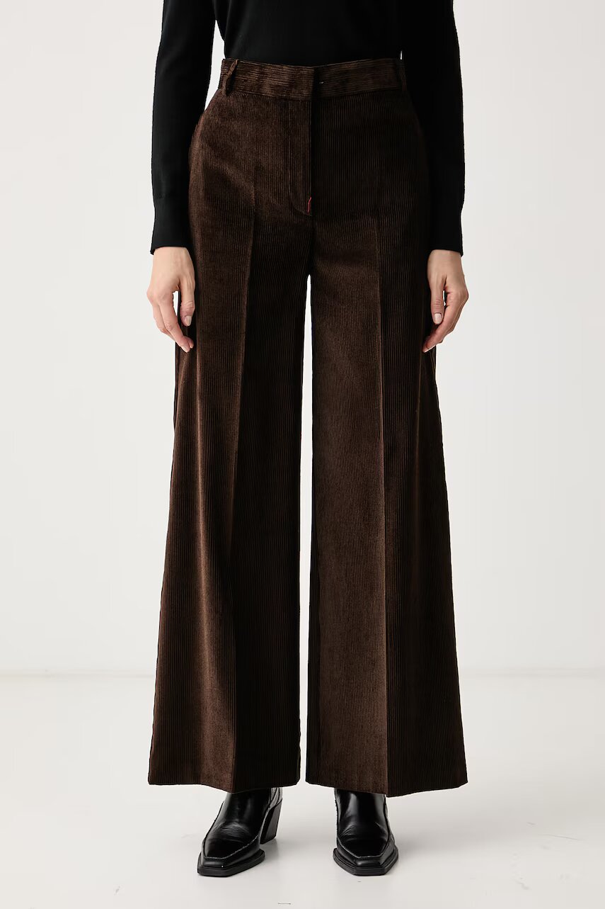 Max&Co. pantaloni wide leg pentru femei cu bumbac CANE