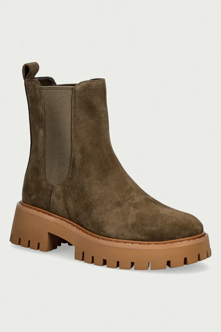MICHAEL Michael Kors ghete scurte pentru femei din nubuck Asher Flat Bootie