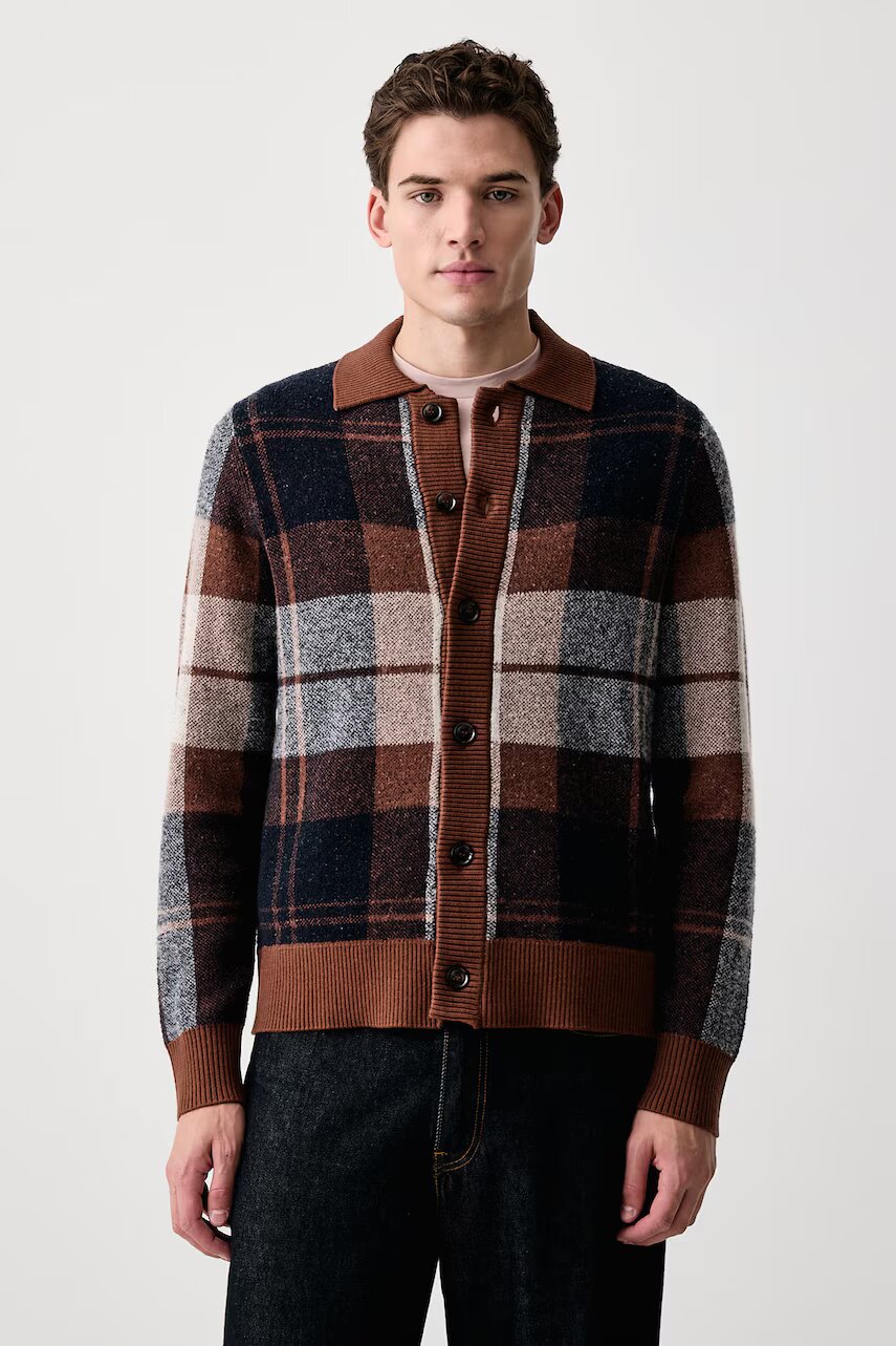 Mos Mosh cardigan pentru bărbați cu lână Wando