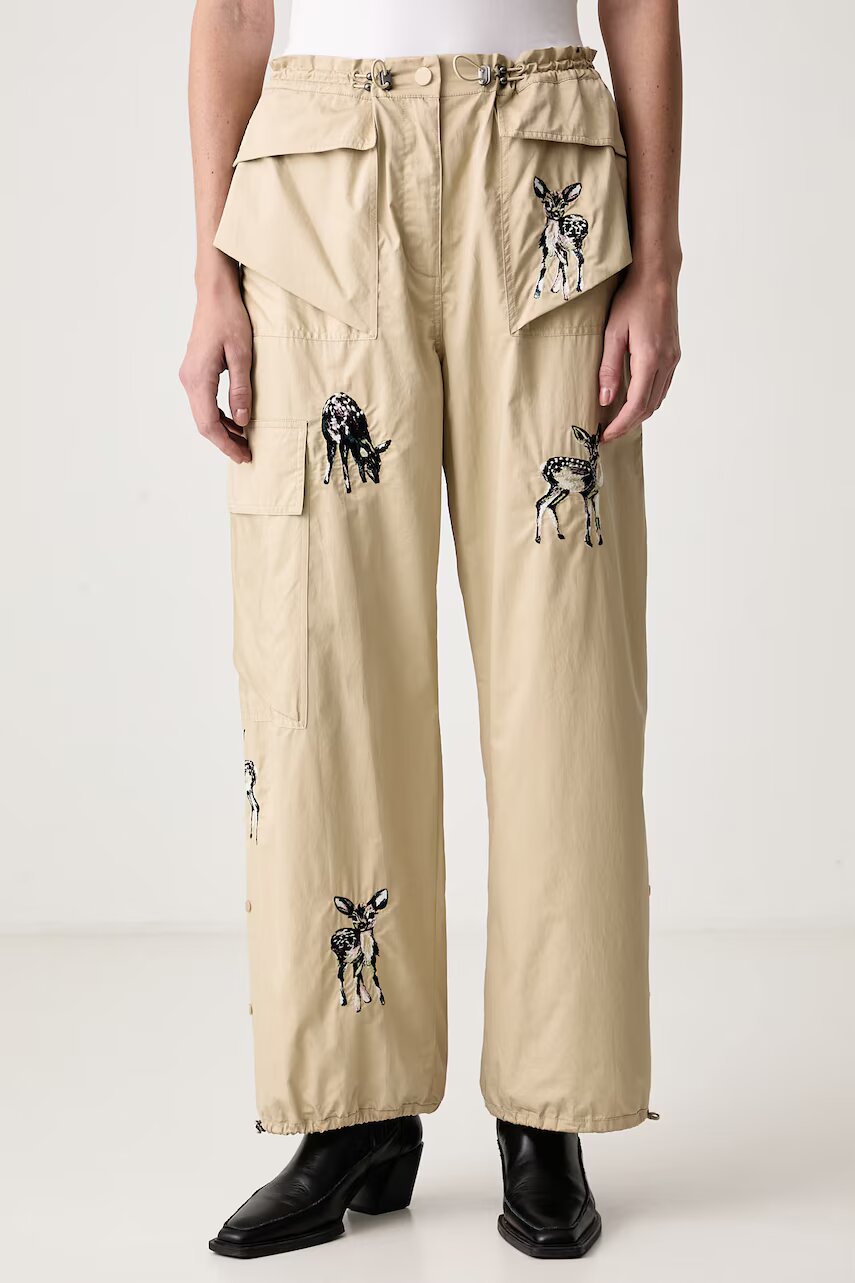 MUNTHE pantaloni pentru femei din bumbac