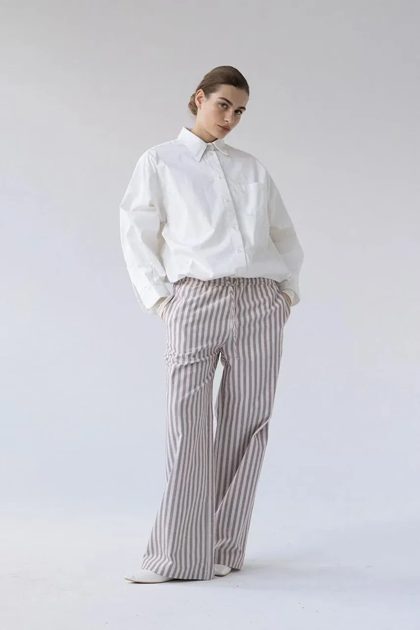 Muuv. Muuv pantaloni wide leg pentru femei din bumbac