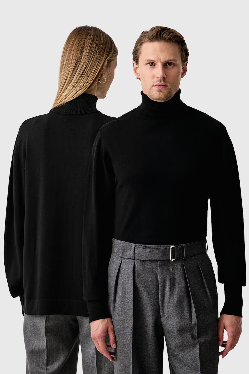 Officine Generale pulover cu guler înalt din lână merino NINA