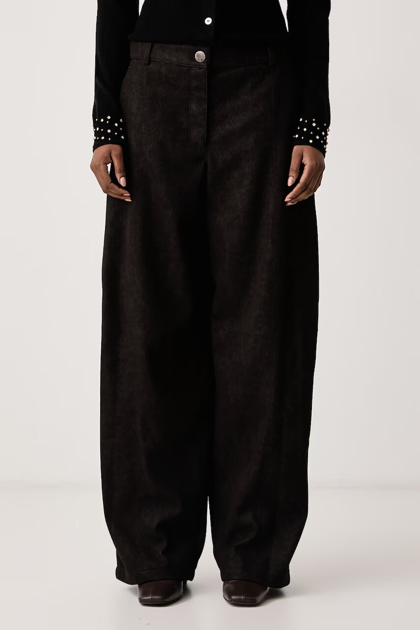 Pinko pantaloni wide leg pentru femei din imitație de piele