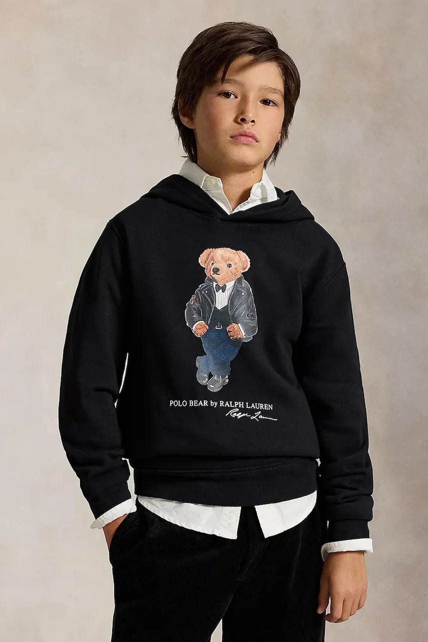 Polo Ralph Lauren hanorac cu glugă pentru copii cu bumbac