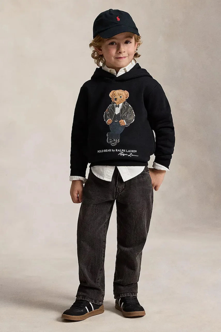 Polo Ralph Lauren hanorac cu glugă pentru copii cu bumbac