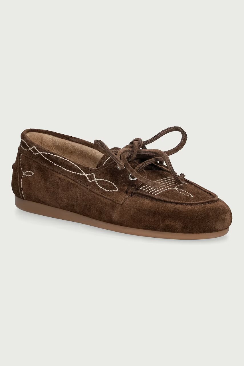 Posa loafers slip-on pentru femei din piele întoarsă Boat Loafer Prairie