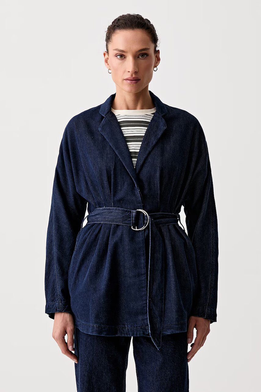 Rag&Bone sacou cu un singur rând de nasturi pentru femei din denim Mandi