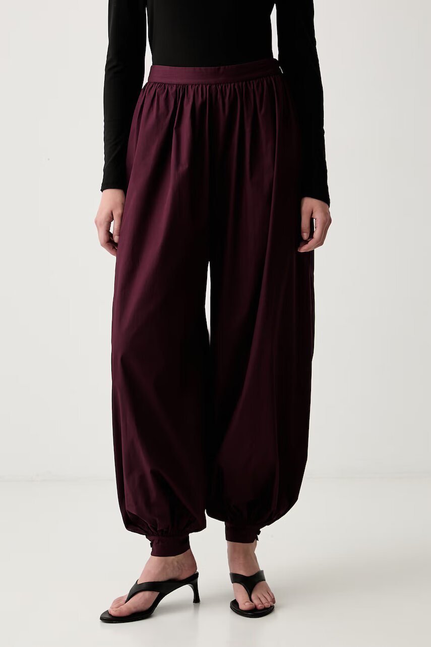 Rotate pantaloni pentru femei din bumbac