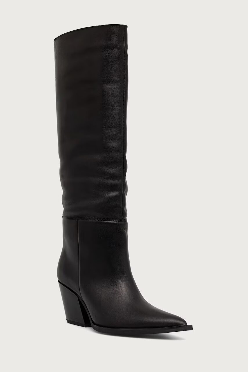 Steve Madden cizme cu toc pentru femei din piele Menthe