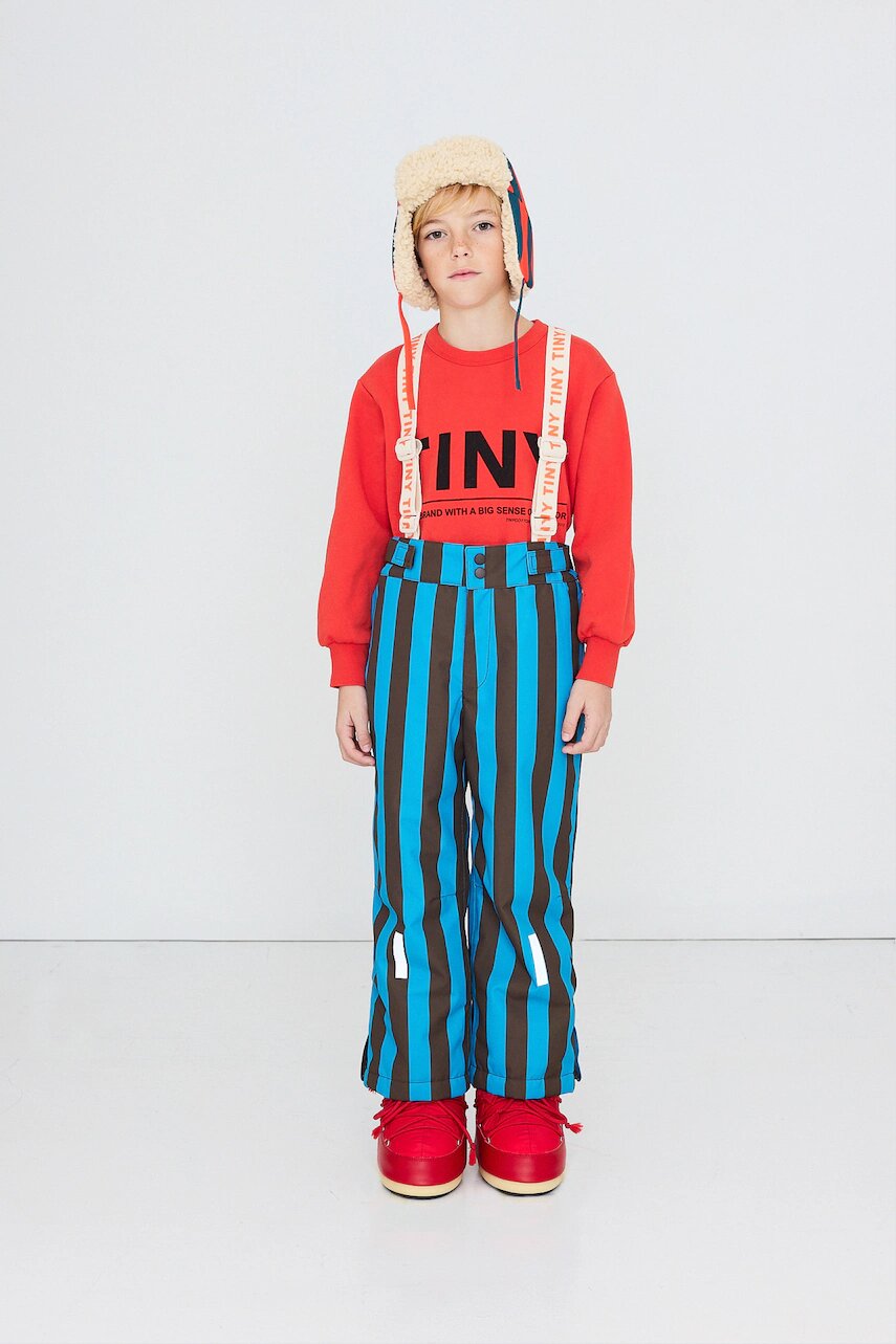 Tinycottons pantaloni de schi pentru copii BLUE STRIPES SNOW PANT