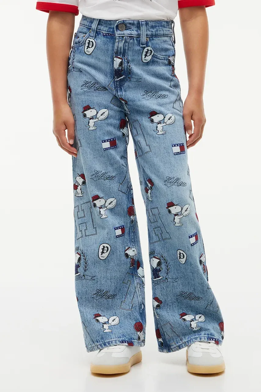 Tommy Hilfiger blugi wide leg pentru copii x Peanuts
