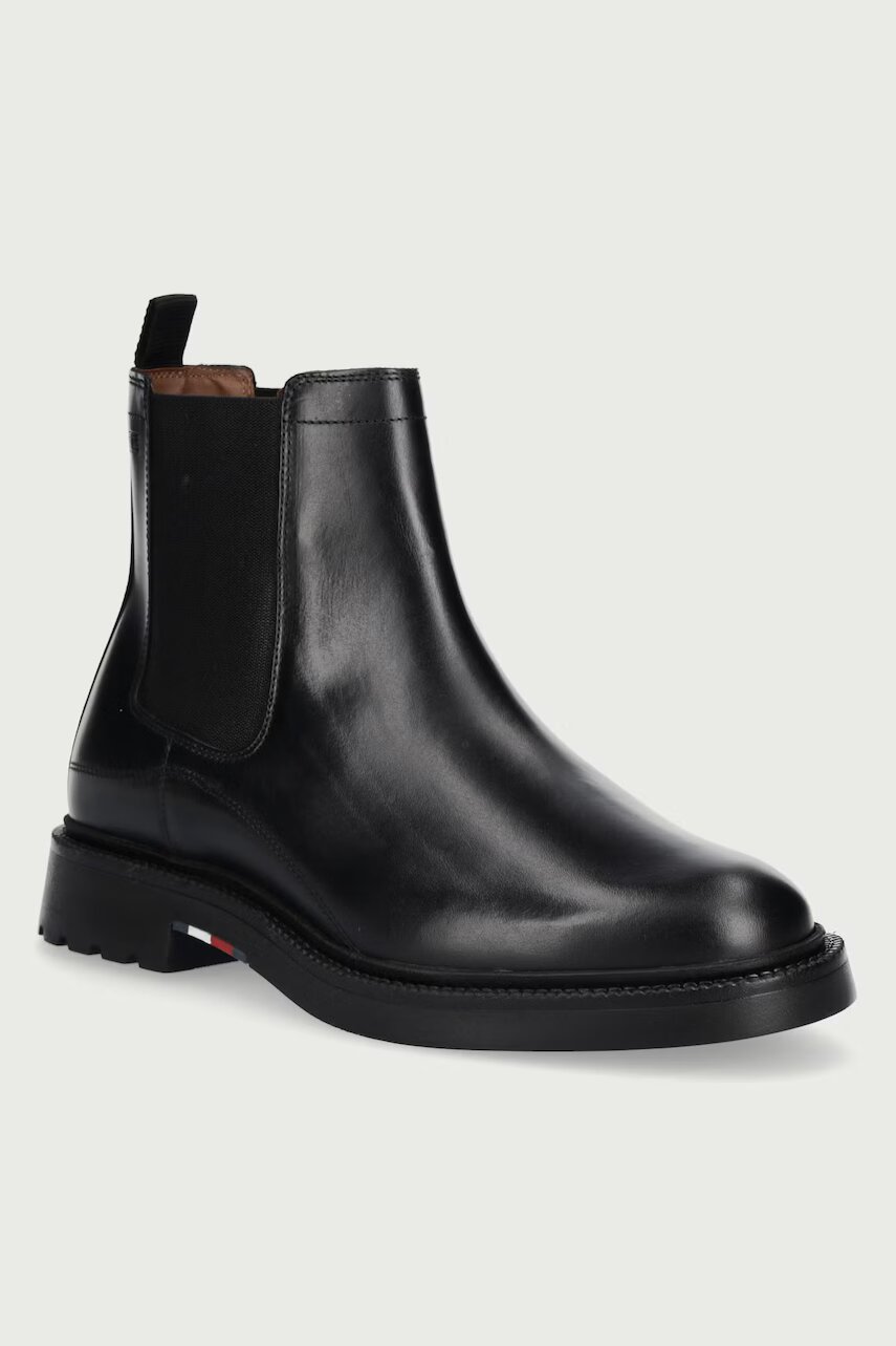 Tommy Hilfiger ghete scurte pentru bărbați din piele CORPORATE CASUAL LTH CHELSEA