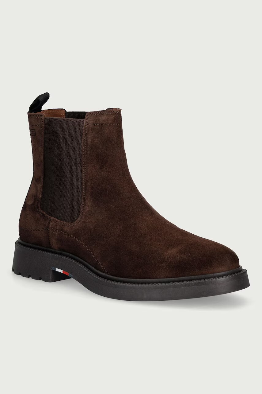 Tommy Hilfiger ghete scurte pentru bărbați din piele întoarsă CORPORATE CASUAL SUEDE CHELSEA