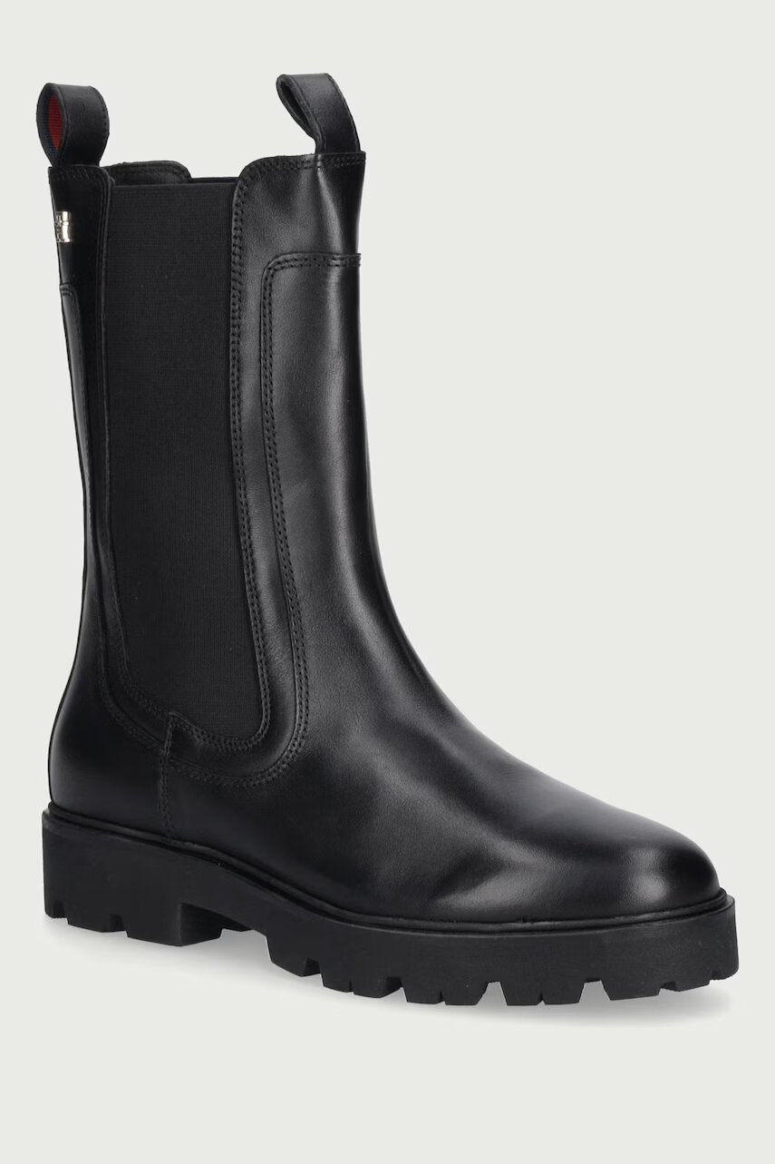 Tommy Hilfiger ghete scurte pentru femei din piele TH STUD LEATHER HIGH CHELSEA
