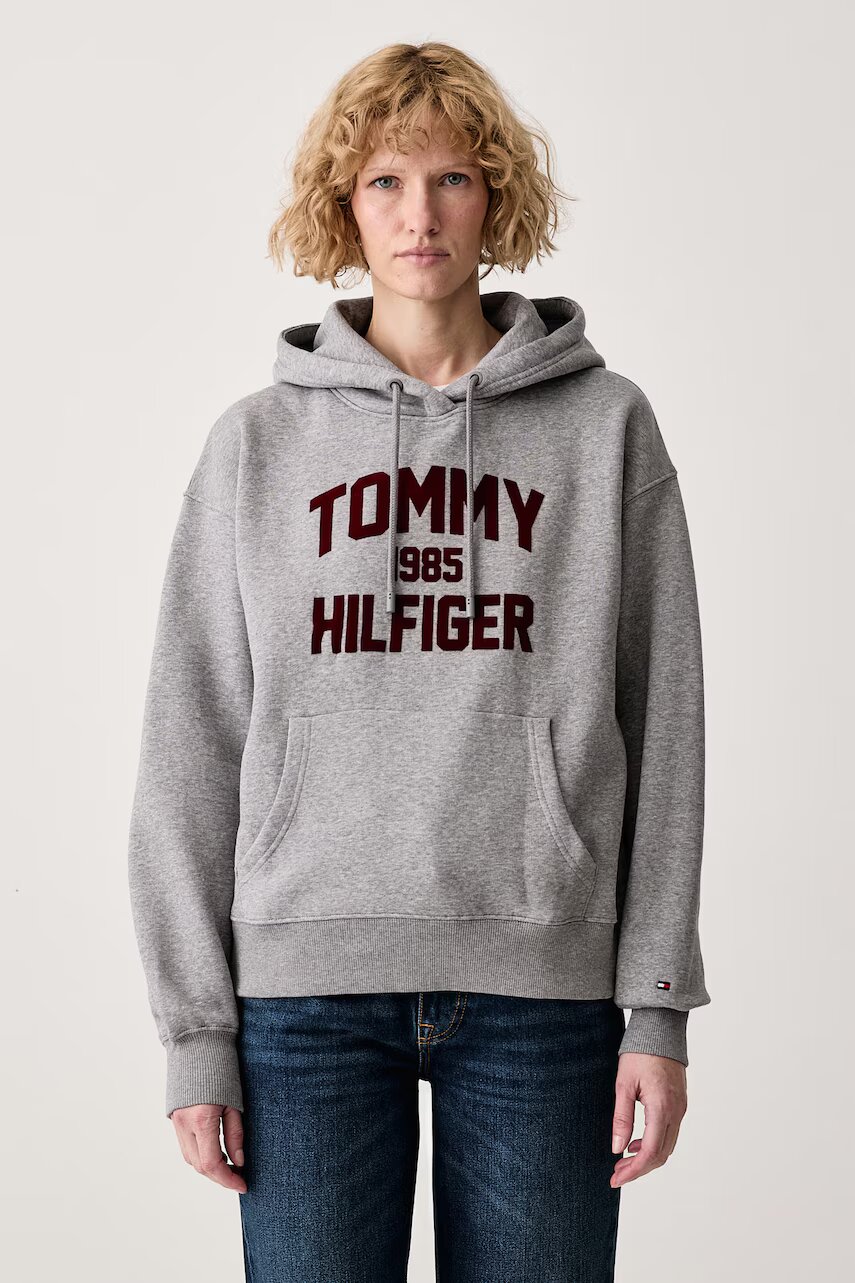 Tommy Hilfiger hanorac cu glugă pentru femei cu bumbac