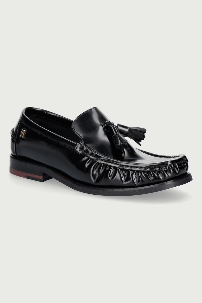 Tommy Hilfiger mocasini pentru femei din piele SQUARE TOE TASSEL LOAFER