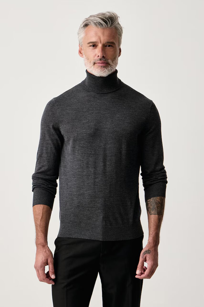 Tommy Hilfiger pulover cu guler înalt pentru bărbați din lână