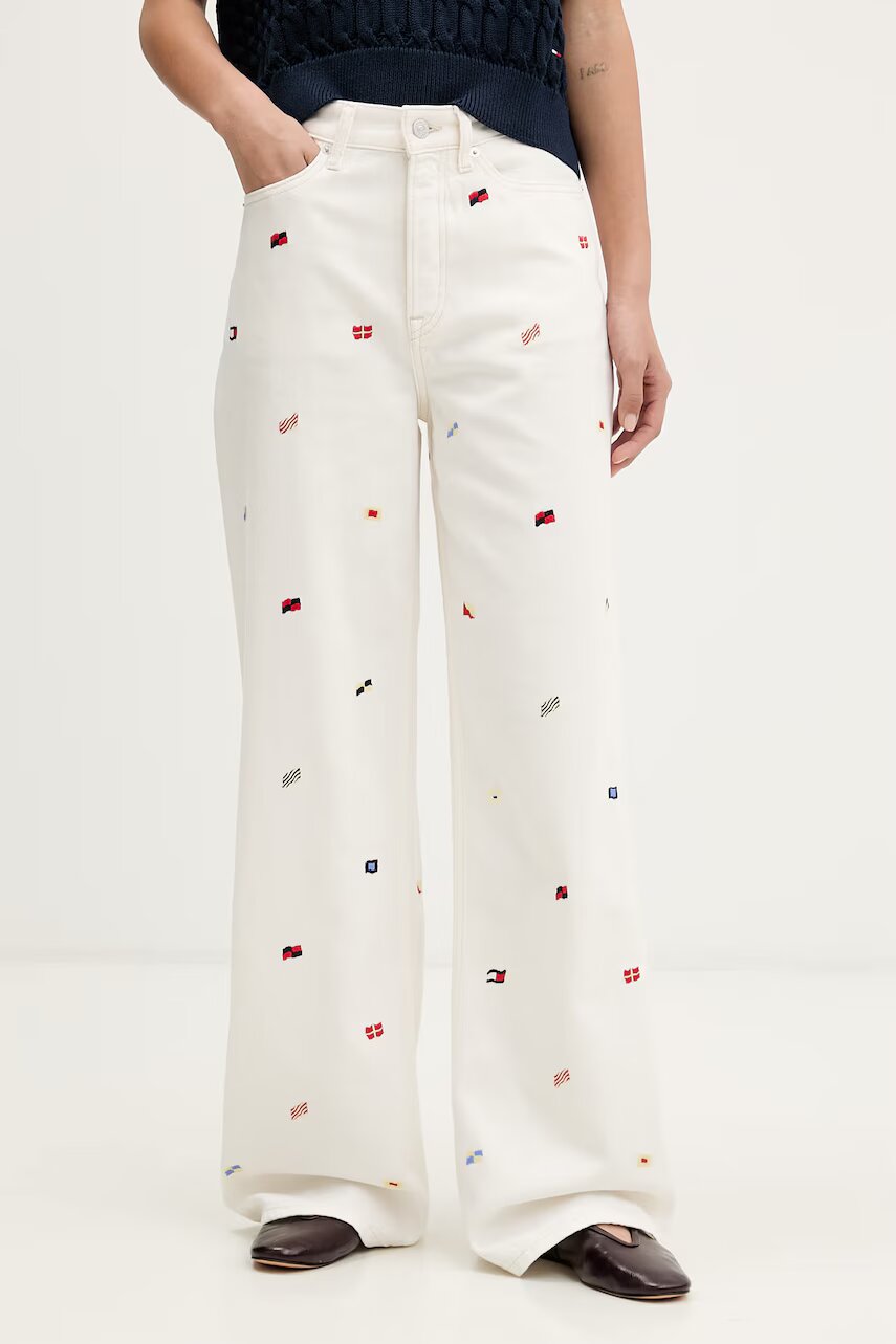 Tommy Jeans blugi wide leg pentru femei