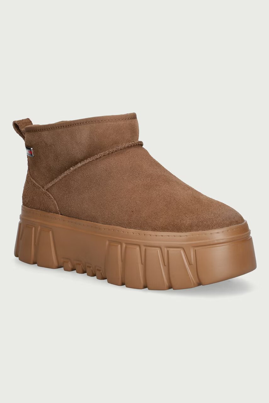 Tommy Jeans TJW SUEDE PLATFORM BOOTS WL cizme de zăpadă pentru femei din piele