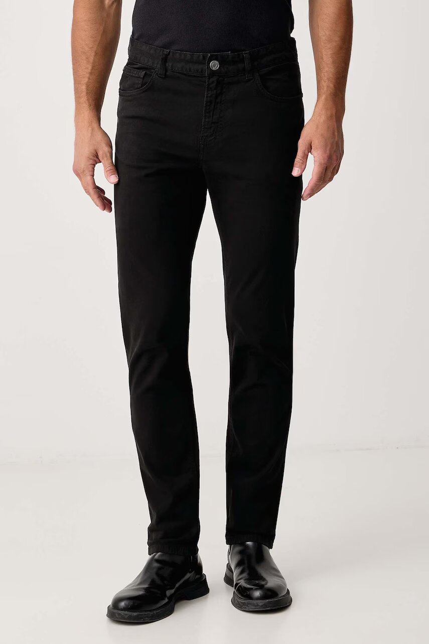 Trussardi pantaloni pentru bărbați din bumbac cu elastan