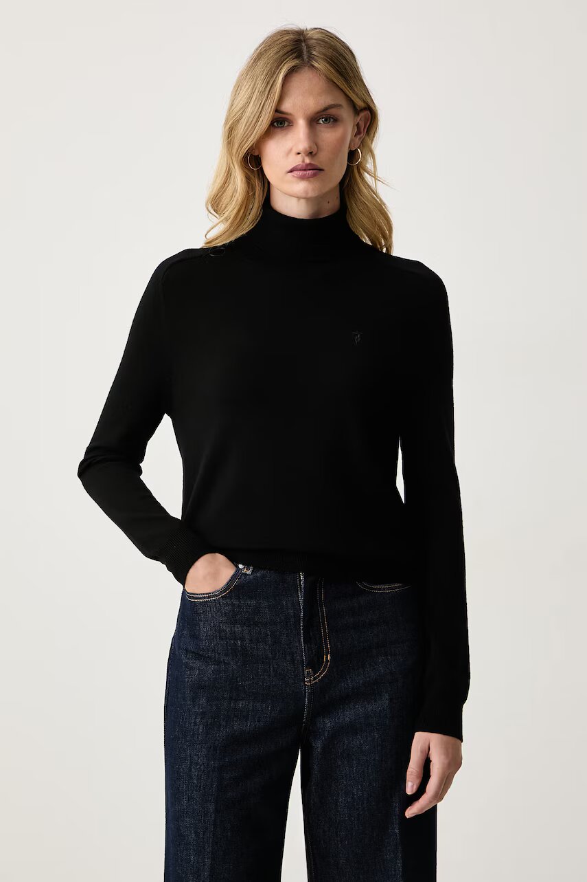 Trussardi pulover cu guler înalt pentru femei din lână